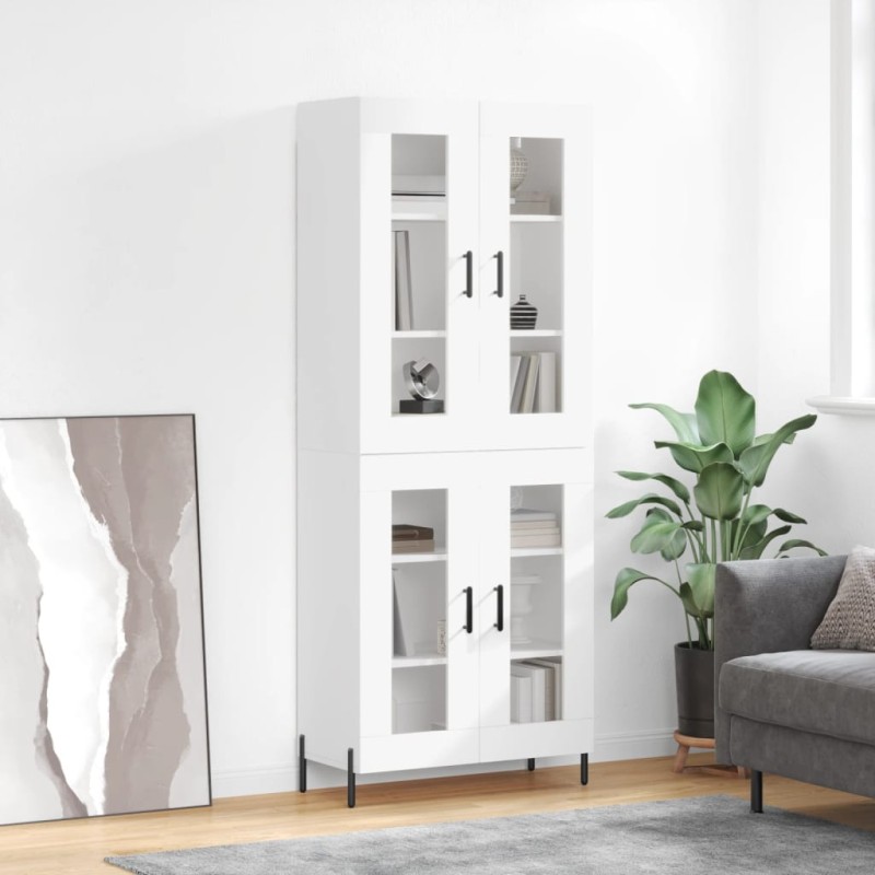 vidaXL Aparador alto madera contrachapada blanco 69,5x34x180 cm vidaXL Aparador alto madera contrachapada blanco 69,5x34x180 cm