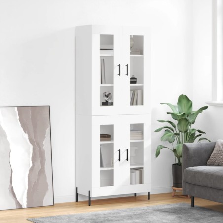 vidaXL Aparador alto madera contrachapada blanco 69,5x34x180 cm
