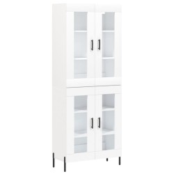 vidaXL Aparador alto madera contrachapada blanco 69,5x34x180 cm