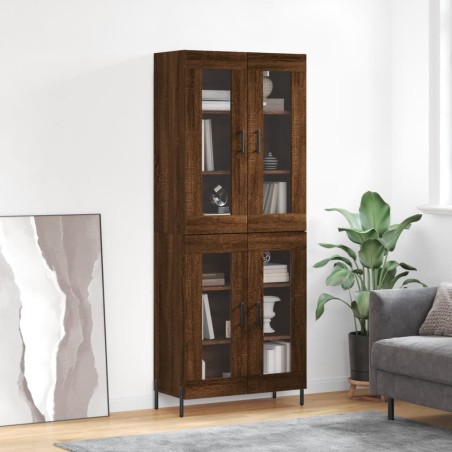 vidaXL Aparador alto madera contrachapada marrón roble 69,5x34x180 cm