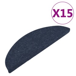 vidaXL Alfombrilla autoadhesiva escalera 15 uds azul 56x17x3 cm