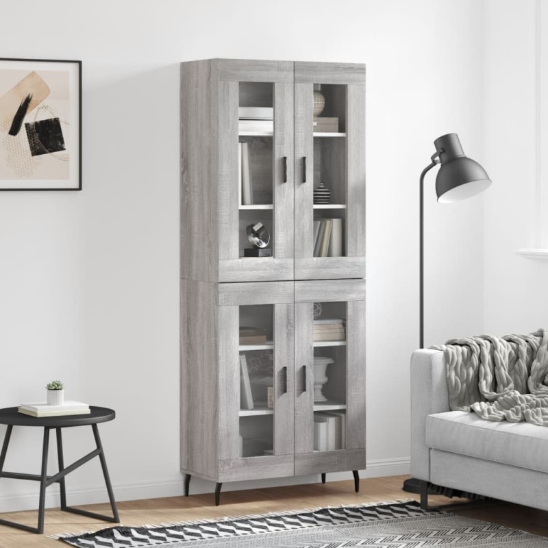 vidaXL Aparador alto madera contrachapada gris sonoma 69,5x34x180 cm vidaXL Aparador alto madera contrachapada gris sonoma 69,5x34x180 cm