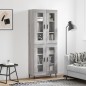 vidaXL Aparador alto madera contrachapada gris sonoma 69,5x34x180 cm vidaXL Aparador alto madera contrachapada gris sonoma 69,5x34x180 cm