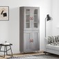 vidaXL Aparador alto madera contrachapada gris sonoma 69,5x34x180 cm vidaXL Aparador alto madera contrachapada gris sonoma 69,5x34x180 cm