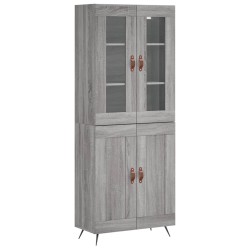 vidaXL Aparador alto madera contrachapada gris sonoma 69,5x34x180 cm