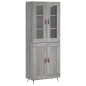 vidaXL Aparador alto madera contrachapada gris sonoma 69,5x34x180 cm vidaXL Aparador alto madera contrachapada gris sonoma 69,5x34x180 cm