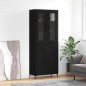 vidaXL Aparador alto madera contrachapada negro 69,5x34x180 cm vidaXL Aparador alto madera contrachapada negro 69,5x34x180 cm