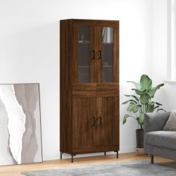 vidaXL Aparador alto madera contrachapada marrón roble 69,5x34x180 cm