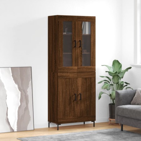 vidaXL Aparador alto madera contrachapada marrón roble 69,5x34x180 cm