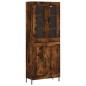 vidaXL Aparador alto madera contrachapada roble ahumado 69,5x34x180 cm