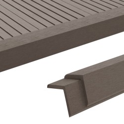 vidaXL Molduras angulares 5 uds WPC marrón oscuro 170 cm