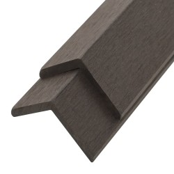 vidaXL Molduras angulares 5 uds WPC marrón oscuro 170 cm