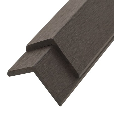 vidaXL Molduras angulares 5 uds WPC marrón oscuro 170 cm