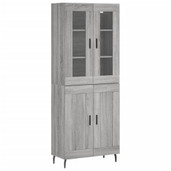 vidaXL Aparador alto madera contrachapada gris sonoma 69,5x34x180 cm
