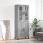 vidaXL Aparador alto madera contrachapada gris hormigón 69,5x34x180 cm vidaXL Aparador alto madera contrachapada gris hormigón 69,5x34x180 cm