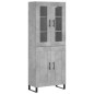 vidaXL Aparador alto madera contrachapada gris hormigón 69,5x34x180 cm vidaXL Aparador alto madera contrachapada gris hormigón 69,5x34x180 cm
