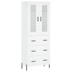 vidaXL Aparador alto madera contrachapada blanco 69,5x34x180 cm