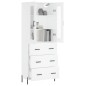 vidaXL Aparador alto madera contrachapada blanco 69,5x34x180 cm vidaXL Aparador alto madera contrachapada blanco 69,5x34x180 cm