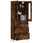 vidaXL Aparador alto madera contrachapada roble ahumado 69,5x34x180 cm vidaXL Aparador alto madera contrachapada roble ahumado 69,5x34x180 cm