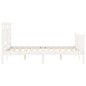 vidaXL Estructura de cama con cabecero madera maciza blanco 140x200 cm