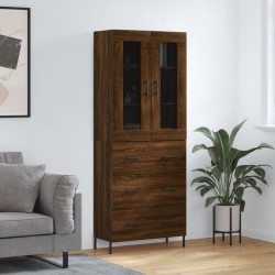 vidaXL Aparador alto madera contrachapada marrón roble 69,5x34x180 cm
