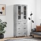 vidaXL Aparador alto madera contrachapada gris hormigón 69,5x34x180 cm vidaXL Aparador alto madera contrachapada gris hormigón 69,5x34x180 cm