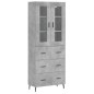 vidaXL Aparador alto madera contrachapada gris hormigón 69,5x34x180 cm vidaXL Aparador alto madera contrachapada gris hormigón 69,5x34x180 cm