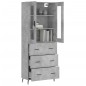 vidaXL Aparador alto madera contrachapada gris hormigón 69,5x34x180 cm vidaXL Aparador alto madera contrachapada gris hormigón 69,5x34x180 cm