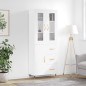 vidaXL Aparador alto madera contrachapada blanco 69,5x34x180 cm vidaXL Aparador alto madera contrachapada blanco 69,5x34x180 cm