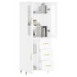 vidaXL Aparador alto madera contrachapada blanco 69,5x34x180 cm vidaXL Aparador alto madera contrachapada blanco 69,5x34x180 cm