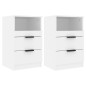 vidaXL Mesitas de noche 2 uds madera contrachapada color blanco vidaXL Mesitas de noche 2 uds madera contrachapada color blanco