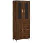 vidaXL Aparador alto madera contrachapada marrón roble 69,5x34x180 cm vidaXL Aparador alto madera contrachapada marrón roble 69,5x34x180 cm