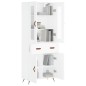 vidaXL Aparador alto madera contrachapada blanco 69,5x34x180 cm vidaXL Aparador alto madera contrachapada blanco 69,5x34x180 cm