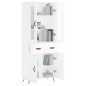 vidaXL Aparador alto madera contrachapada blanco brillo 69,5x34x180 cm vidaXL Aparador alto madera contrachapada blanco brillo 69,5x34x180 cm