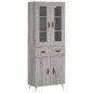 vidaXL Aparador alto madera contrachapada gris sonoma 69,5x34x180 cm vidaXL Aparador alto madera contrachapada gris sonoma 69,5x34x180 cm