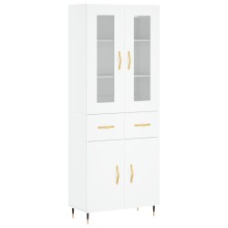 vidaXL Aparador alto madera contrachapada blanco 69,5x34x180 cm