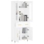 vidaXL Aparador alto madera contrachapada blanco 69,5x34x180 cm
