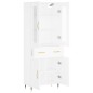 vidaXL Aparador alto madera contrachapada blanco 69,5x34x180 cm