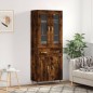 vidaXL Aparador alto madera contrachapada roble ahumado 69,5x34x180 cm