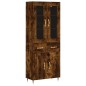 vidaXL Aparador alto madera contrachapada roble ahumado 69,5x34x180 cm