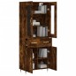 vidaXL Aparador alto madera contrachapada roble ahumado 69,5x34x180 cm