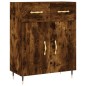vidaXL Aparador alto madera contrachapada roble ahumado 69,5x34x180 cm