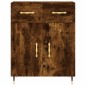 vidaXL Aparador alto madera contrachapada roble ahumado 69,5x34x180 cm