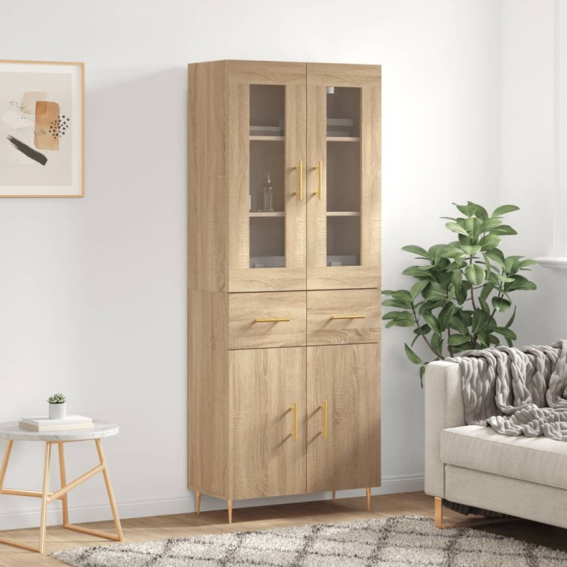 vidaXL Aparador alto madera contrachapada color roble 69,5x34x180 cm vidaXL Aparador alto madera contrachapada color roble 69,5x34x180 cm