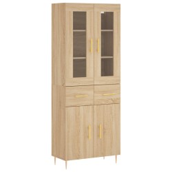 vidaXL Aparador alto madera contrachapada color roble 69,5x34x180 cm