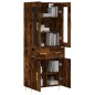 vidaXL Aparador alto madera contrachapada roble ahumado 69,5x34x180 cm