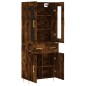 vidaXL Aparador alto madera contrachapada roble ahumado 69,5x34x180 cm