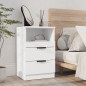 vidaXL Mesitas de noche 2 uds madera contrachapada color blanco vidaXL Mesitas de noche 2 uds madera contrachapada color blanco