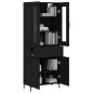 vidaXL Aparador alto madera contrachapada negro 69,5x34x180 cm vidaXL Aparador alto madera contrachapada negro 69,5x34x180 cm