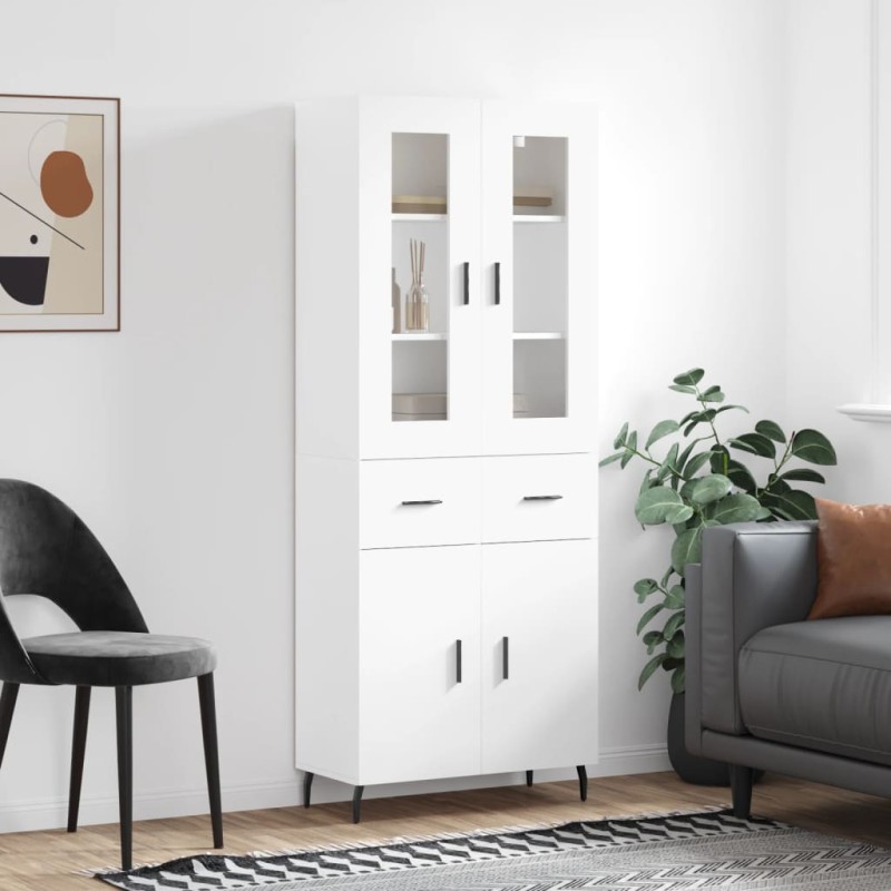 vidaXL Aparador alto madera contrachapada blanco 69,5x34x180 cm vidaXL Aparador alto madera contrachapada blanco 69,5x34x180 cm
